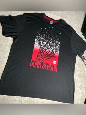 AND1 Dunk Season Graphic T-Shirt Men’s 2XL Black Red NWT Streetwear